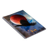 ASH Mystical Raven & Eclipsed Moon Notebook Notizblock (Rechte Seite)