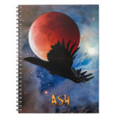 ASH Mystical Raven & Eclipsed Moon Notebook Notizblock (Vorderseite)