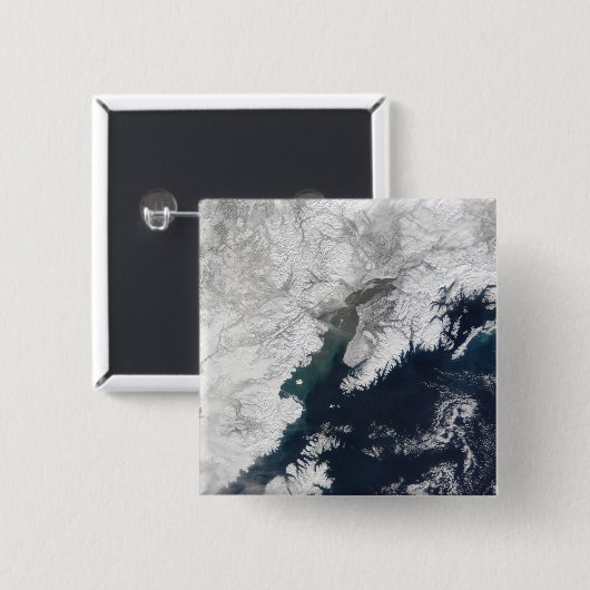 Ash plume vom Berg Redoubt, Alaska Button (Vorne & Hinten)