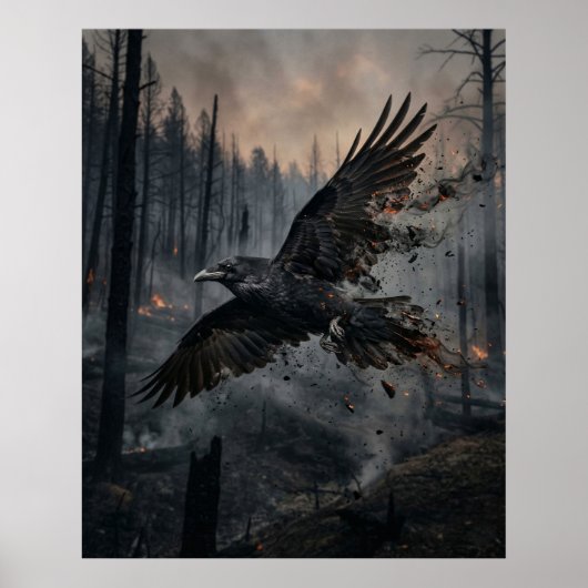 Ash Raven Burned Forest Sky Poster (Vorne)