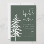 ASH Rustic Forest Green Pine Tree Brautparty Einladung (Vorderseite)