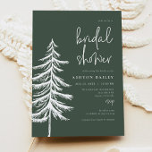 ASH Rustic Forest Green Pine Tree Brautparty Einladung