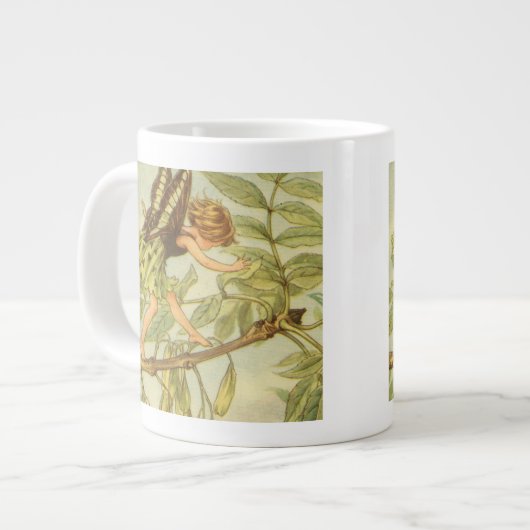 Ash Tree Fairy Walking auf Zweig Jumbo-Tasse (Vorderseite Links)