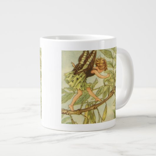 Ash Tree Fairy Walking auf Zweig Jumbo-Tasse (Vorderseite Rechts)