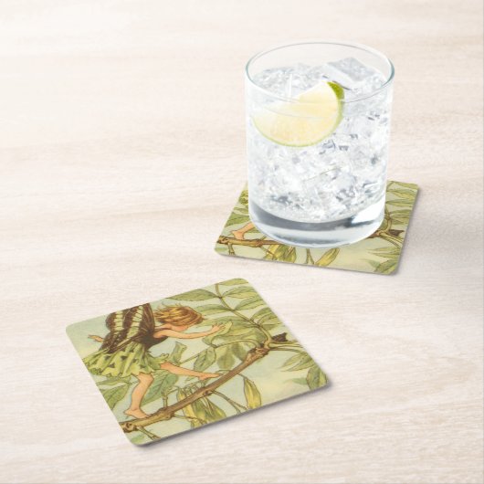 Ash Tree Fairy Walking auf Zweig Rechteckiger Pappuntersetzer (Vor Ort)