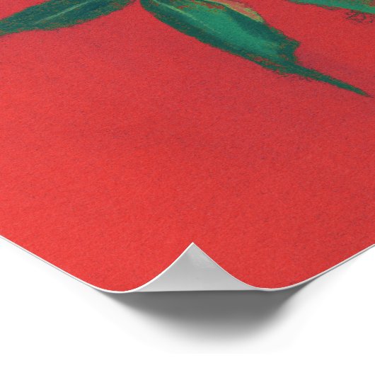 Ash-Tree, Sommer-Blätter Blumenkunst, Rot Grün Poster (Ecke)