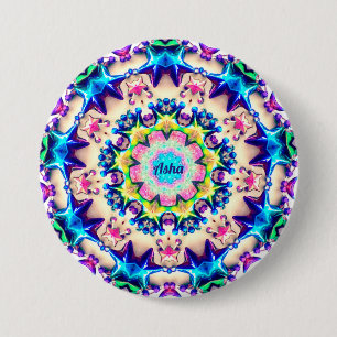 ASHA ~ Geburtstags-Star-Muster Personalisiert ~ Button