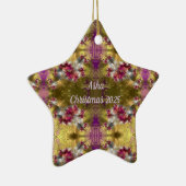ASHA ~ Gold Christmas Star Fraktal ~ Keramik Ornament (Rechts)
