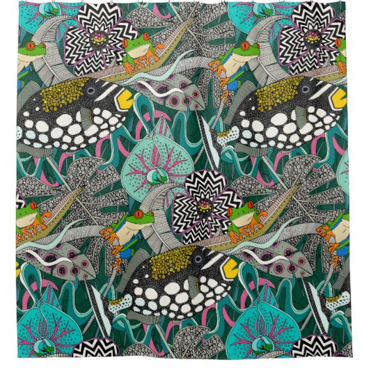 ASHA grün Duschvorhang (Vorderseite)