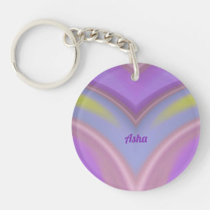ASHA ~ Lavendel Gelbrosa Blaues Zirkel ~ Schlüsselanhänger