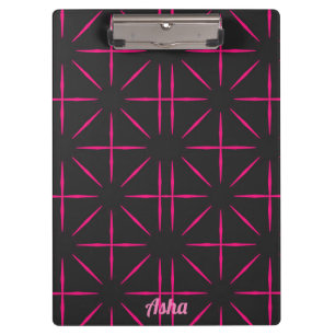 ASHA ~ Schwarz-Rosa-Design Klemmbrett