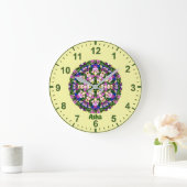 ASHA ~WOW! mehrfarbige Miniatur-Stiefmütterchen ge Große Wanduhr (Zuhause)