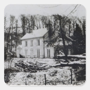 Asham Haus nahe Beddingham in Ostsussex Quadratischer Aufkleber