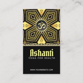 Ashanti Yoga Black Gold Deko Business Card Visitenkarte