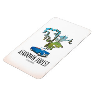 ashdown forest sussex map travel poster map magnet
