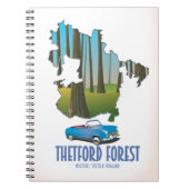 ashdown forest sussex map travel poster map notizblock (Vorderseite)