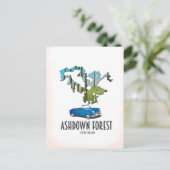ashdown forest sussex map travel poster map postkarte (Stehend Vorderseite)