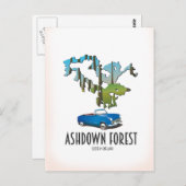 ashdown forest sussex map travel poster map postkarte (Vorne/Hinten)