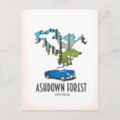 ashdown forest sussex map travel poster map postkarte (Vorderseite)