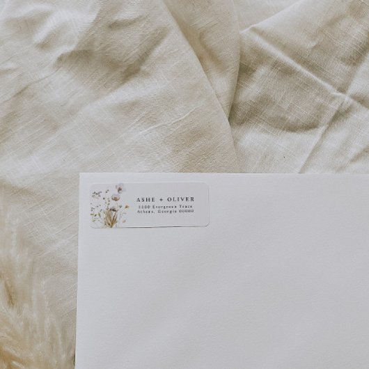 ASHE boho Wildblume Rücksendeadressen-Aufkleber