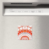 ASHER ~ Abstraktes Muster ~ Red Orange White~ Magnet (In Situ (Geschirrspüler))