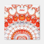 ASHER ~ Abstraktes Muster ~ Red Orange White~ Magnet (Vorne)