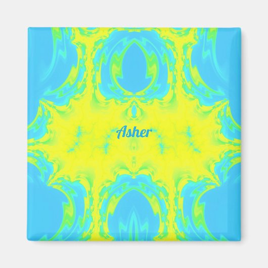 ASHER ~ Blau und Gelb ~ Magnet (Vorne)