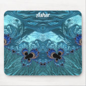 ASHER ~ Blue Aqua und Black Design Mousepad (Vorne)