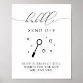 ASHER Calligraphy Bubble Send Off Wedding Sign Poster (Vorne)