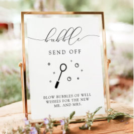 ASHER Calligraphy Bubble Send Off Wedding Sign Poster