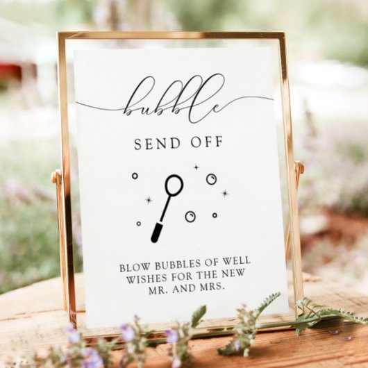 ASHER Calligraphy Bubble Send Off Wedding Sign Poster