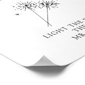 ASHER Calligraphy Wedding Sparkler Send Off Poster (Ecke)