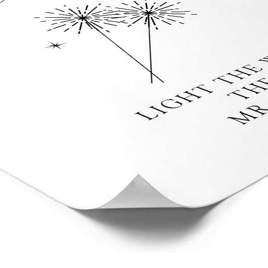 ASHER Calligraphy Wedding Sparkler Send Off Poster (Ecke)