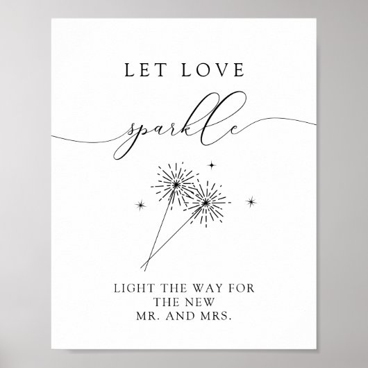 ASHER Calligraphy Wedding Sparkler Send Off Poster (Vorne)