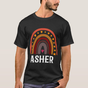 Asher Colorary Rainbow men Boy Name Idee T-Shirt