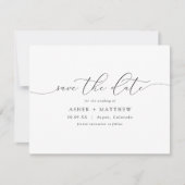 ASHER Elegant Calligraphy Horizontal Save the Date Einladung (Vorderseite)