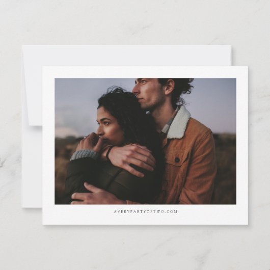 ASHER Elegant Calligraphy Horizontal Save the Date Einladung (Rückseite)