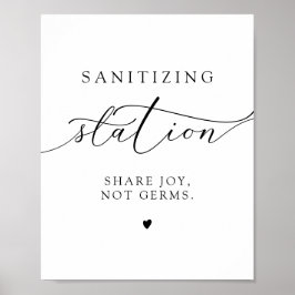 ASHER Elegant Calligraphy Sanitizing Station Signi Poster