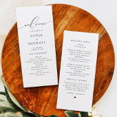 ASHER Elegant Calligraphy Script Wedding Program Menükarte