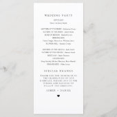 ASHER Elegant Calligraphy Script Wedding Program Menükarte (Rückseite)