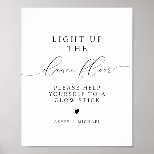 ASHER Elegant Calligraphy Wedding Glow Stick Poster (Vorne)