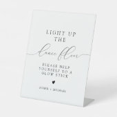 ASHER Elegant Calligraphy Wedding Glow Stick Sockelschild (Vorderseite)