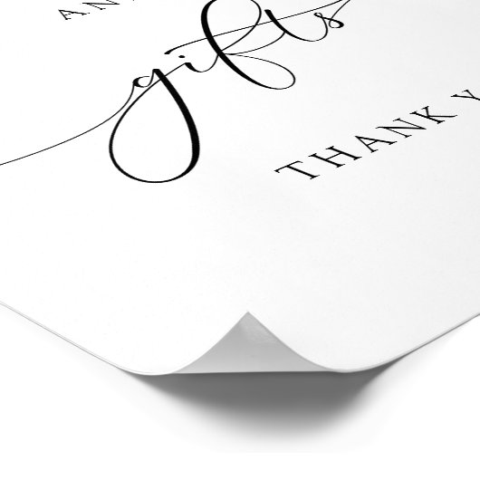 ASHER Elegante Calligrafy Cards und Geschenke-Zeic Poster (Ecke)