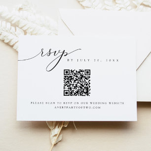ASHER Elegante Calligraphy Script QR Code RSVP Car Einladung