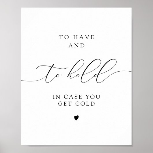 ASHER Elegante Kalligraphie Wedding Blanket-Zeiche Poster (Vorne)
