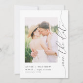 ASHER Elegantes Kalligrafie-Foto Save the Date Einladung (Vorderseite)