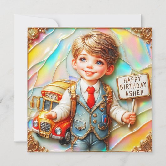 ASHER ~ Geburtstagskarte ~ Road Crossmonitor ~ (Vorderseite)