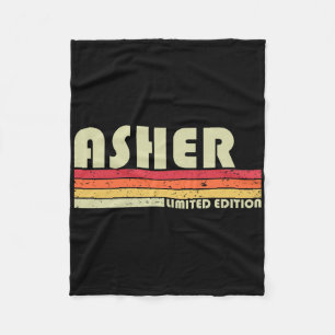Asher Gift Name Personalisiert Funny Retro Vintag Fleecedecke