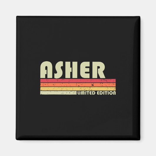 Asher Gift Name Personalisiert Funny Retro Vintag Magnet (Vorne)