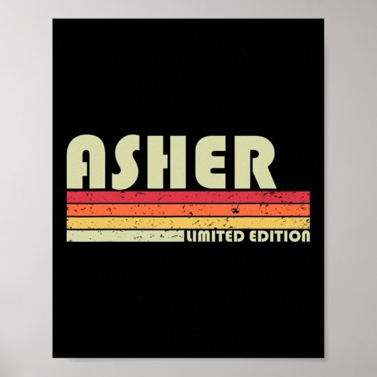 Asher Gift Name Personalisiert Funny Retro Vintag Poster (Vorne)